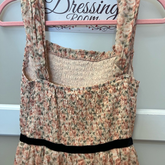 Winter Rose Smocked Maxi Dress with Velvet Belt - Picture 9 of 9